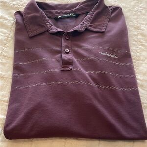 Travis Mathew Purple Polo with Subtle Stripes